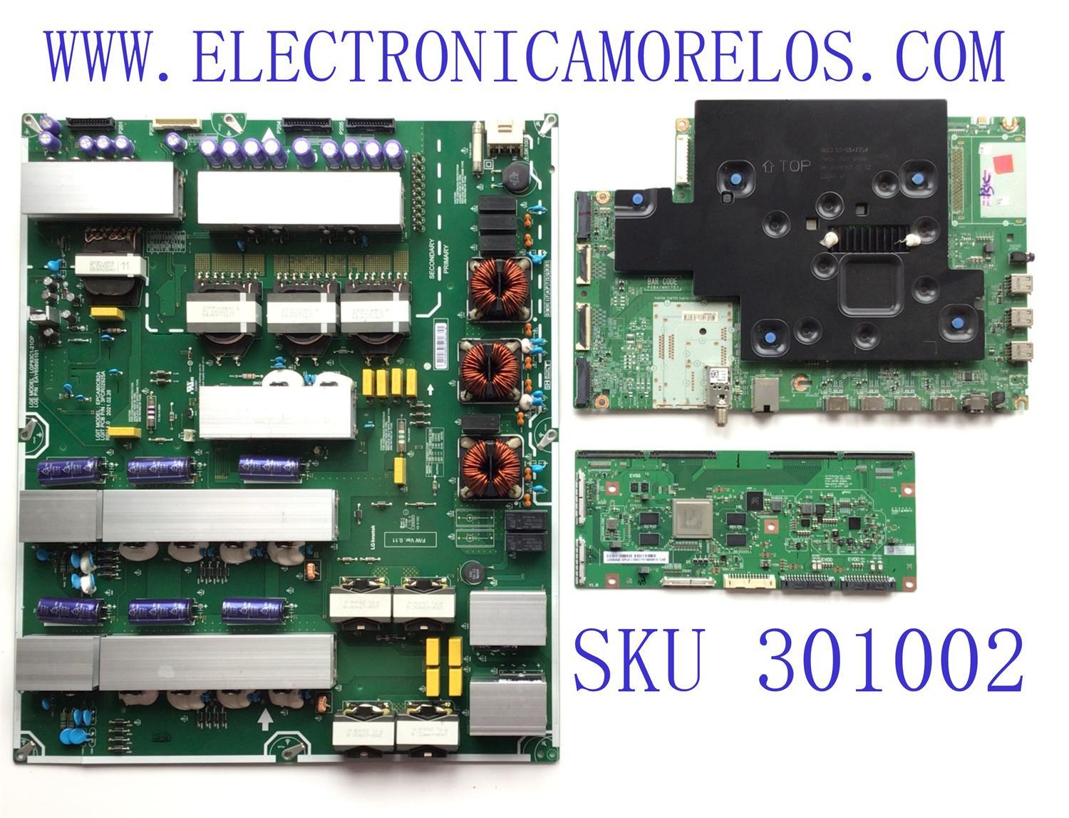 KIT DE TARJETAS PARA TV LG / MAIN EBT66623305 / EAX69789401(1.0) / 66623305 / FUENTE EAY65895101 / 3PCR02925A / EPCA80CB2A / T-CON 6871L-4399A / 6870C-0702A / LE830AQD (EP)(A1) / PANEL LE830AQD (EP)(A1) / MODELO OLED83C1PUA.BUSWLJR